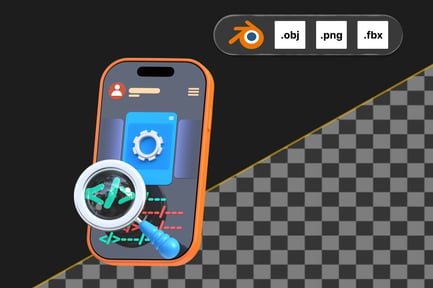 Aperçu: Icône 3D de test d'applications mobiles