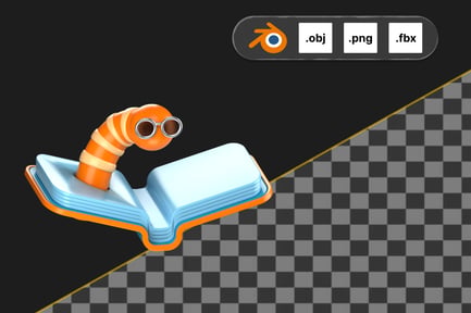 Preview: Book Worm 3D Icon