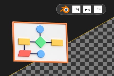 Preview: Flow Diagram 3D Icon