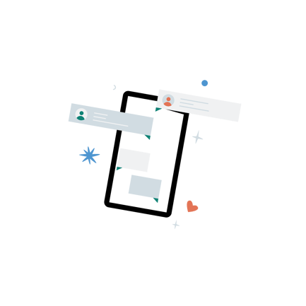 Flat Illustration of Chatting on a Smartphone