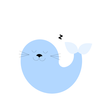 Süße Animation mit schlafenden Walen