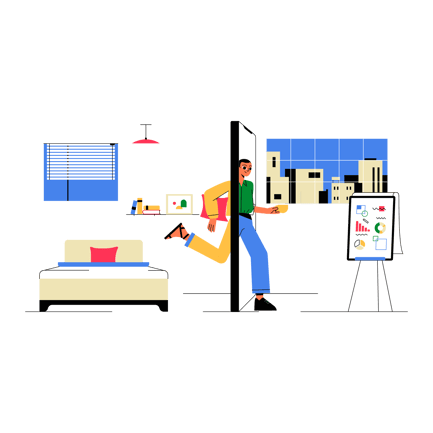 Home Office and Workplace Illustration