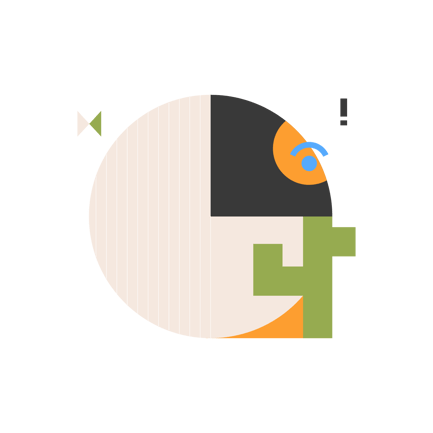 Geometric Dinosaur and No Internet Connection Illustration