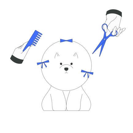 Cute Dog Grooming Animation