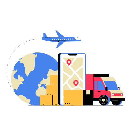 International Package Tracking with Plane and Truck
