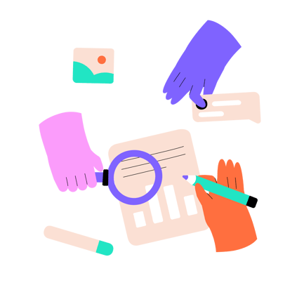 Ilustración de análisis de investigación de mercado