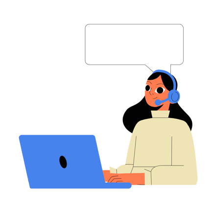 Customer Support Agent with Headset and Laptop Animation