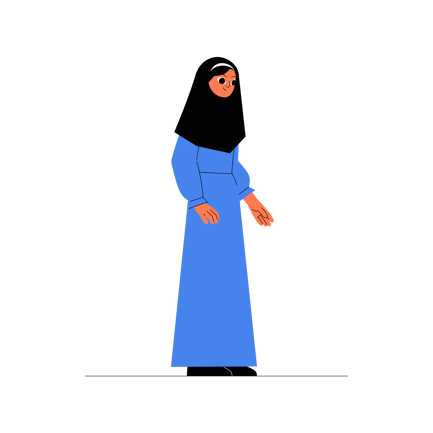 Flat Illustration of a Muslim Woman