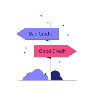 Credit Score Direction Signs Corporate Duotone Illustration