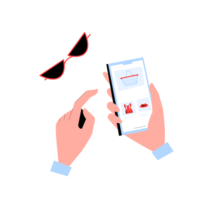 Online Shopping Time Duotone Illustration