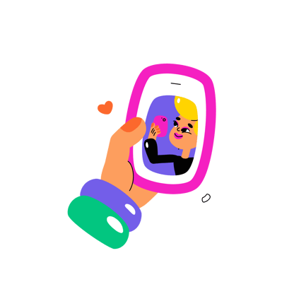 Cartoon Woman Taking Mirror Selfie Animation