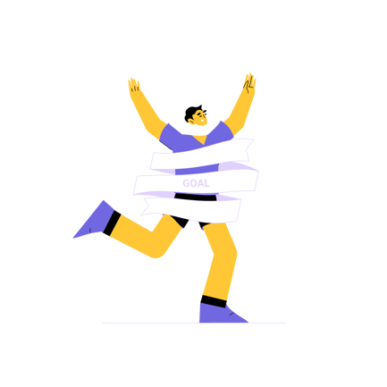 Illustration de l'homme atteignant un objectif