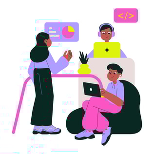 Corporate Coworking Illustration with Colleagues