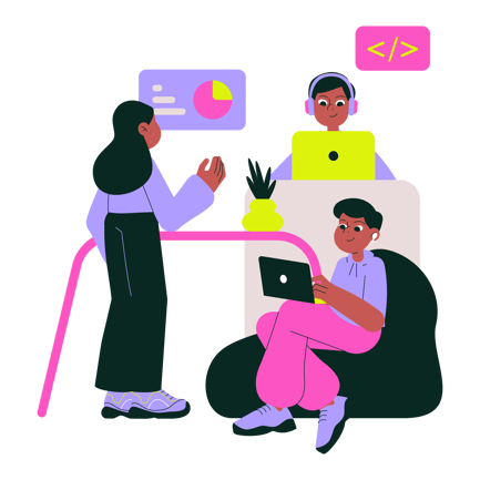 Corporate Coworking Illustration with Colleagues