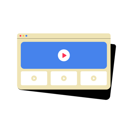 Simple Video Player Interface Design Illustration