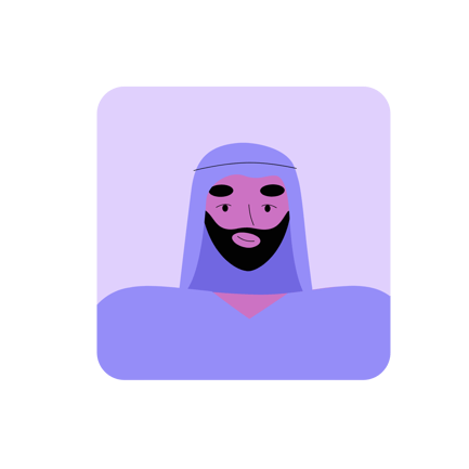 Duotone Portrait of a Muslim Man Illustration