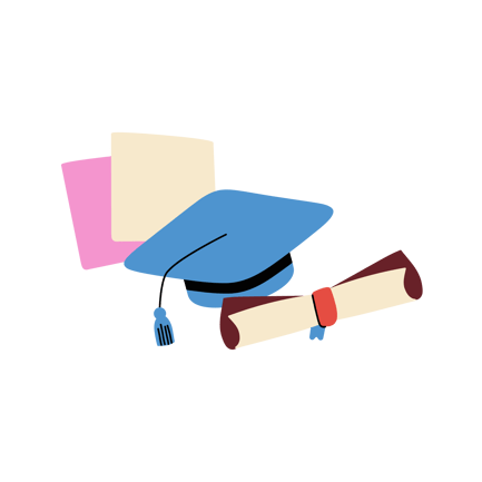 Academic Achievement: Graduation Cap and Diploma