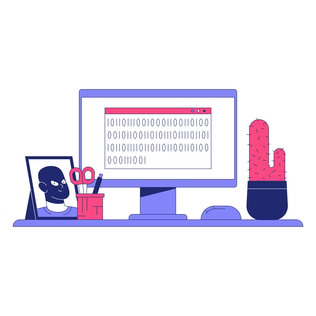 Binary Code on Computer Illustration