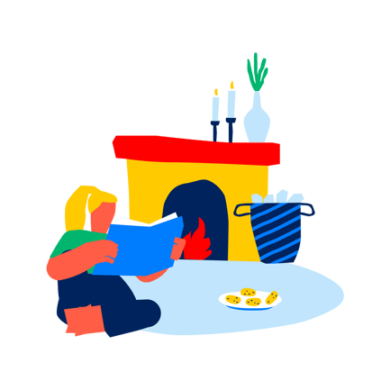 Cozy Fireplace Reading
