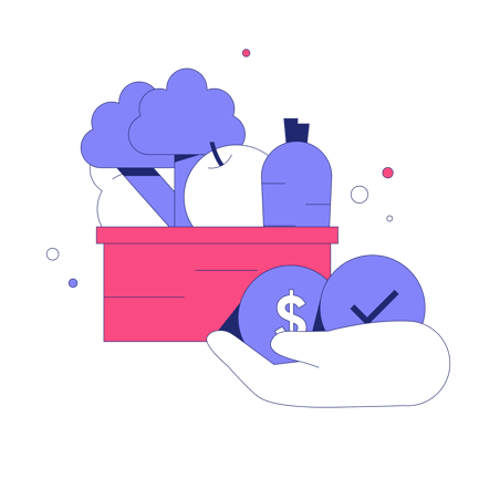 Sale of Crops Duotone Illustration