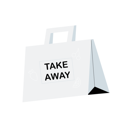 Take Away Food Bag Icon Flat Style