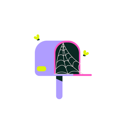 Empty Mailbox Illustration with Spider Web