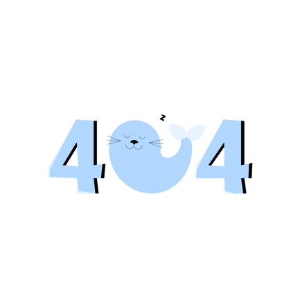 404 Error with Sleeping Seal Illustration