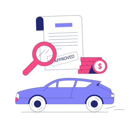 Car Loan Approval Illustration in Duotone Style