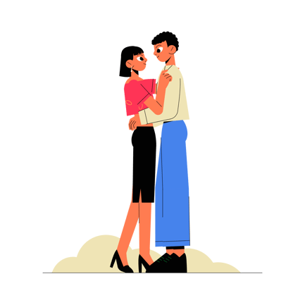 Couple Hugging Illustration