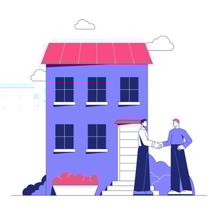 Real Estate Deal Duotone Illustration