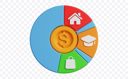Aperçu: Illustration 3D de la planification de l'allocation des revenus