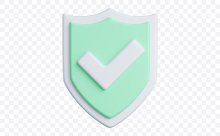 Preview: Verified Security Shield 3D Illustration