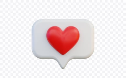 Preview: Social Heart Reaction 3D Illustration