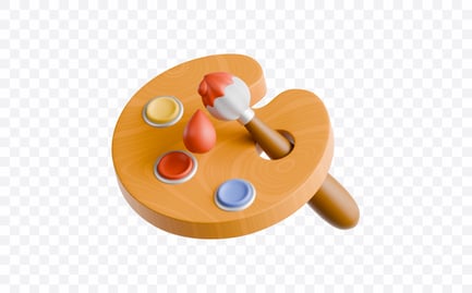 Preview: Painting Palette Brush 3D Illustration