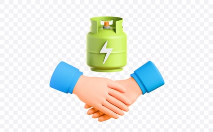 Preview: Gas Business Partnership 3D Illustration