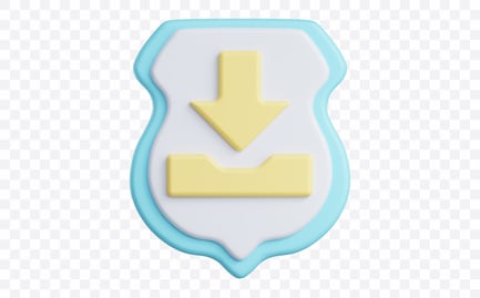 Visualização: Ilustração 3D do Secure Download Shield