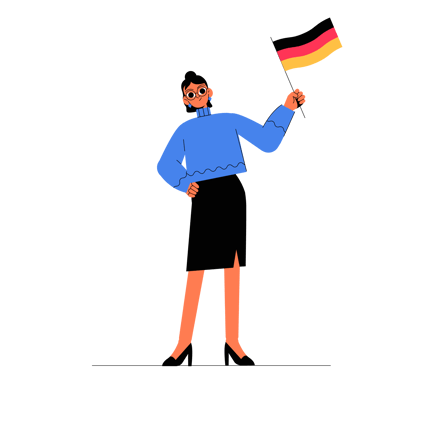 German Woman with National Flag Illustration