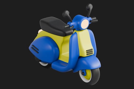 Preview: 3D Retro Scooter Icon