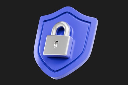Preview: 3D Locked Security Shield Icon
