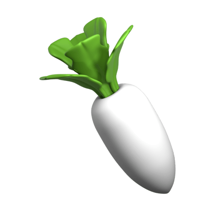 Preview: White Radish 3d Illustration