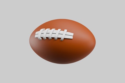Preview: 3D Rugby Ball Icon Illustration