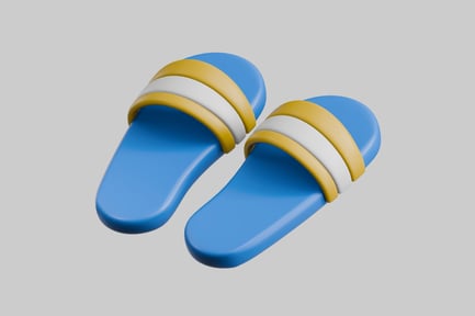 Preview: 3D Slides Sandals Icon Illustration