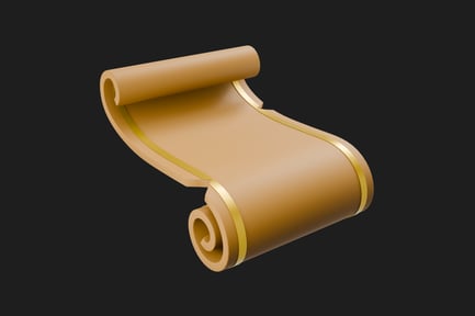 Preview: Ancient Scroll Icon 3D Illustration