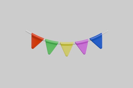 Preview: Hanging Triangle Party Bunting 3D Icon
