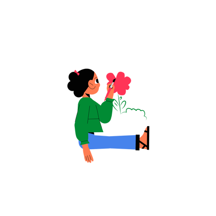 Girl Painting Flower