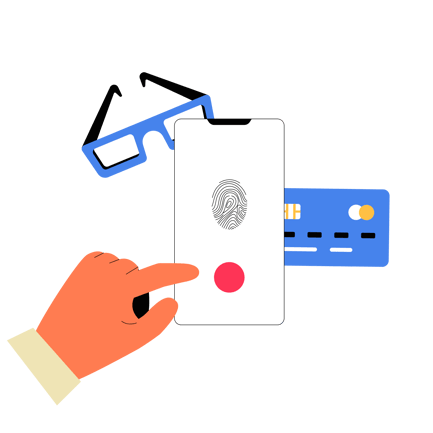 Fingerprint Identification Flat Illustration