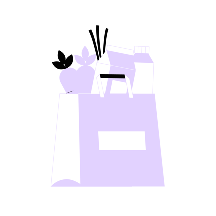 Duotone Grocery Bag Illustration