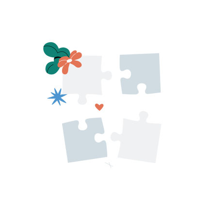 Puzzle Illustration in Flat Style