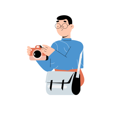 Photography Enthusiast Taking a Picture Animation