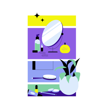 Geometric Care Products Illustration